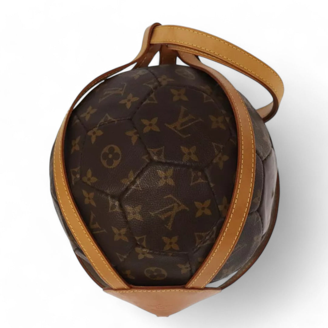 Louis Vuitton Monogram Soccer Ball France 98 World Cup Memorial Brown Leather Limited Edition