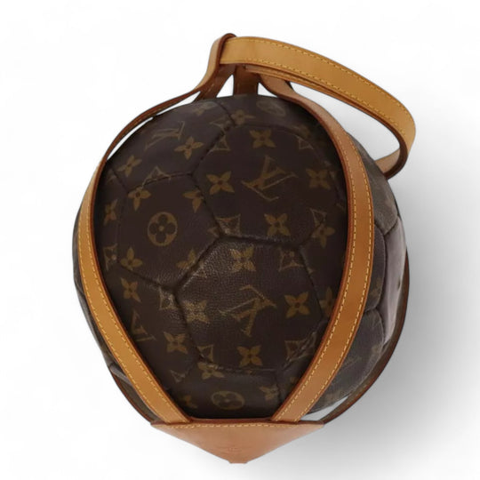 Louis Vuitton Monogram Soccer Ball France 98 World Cup Memorial Brown Leather Limited Edition