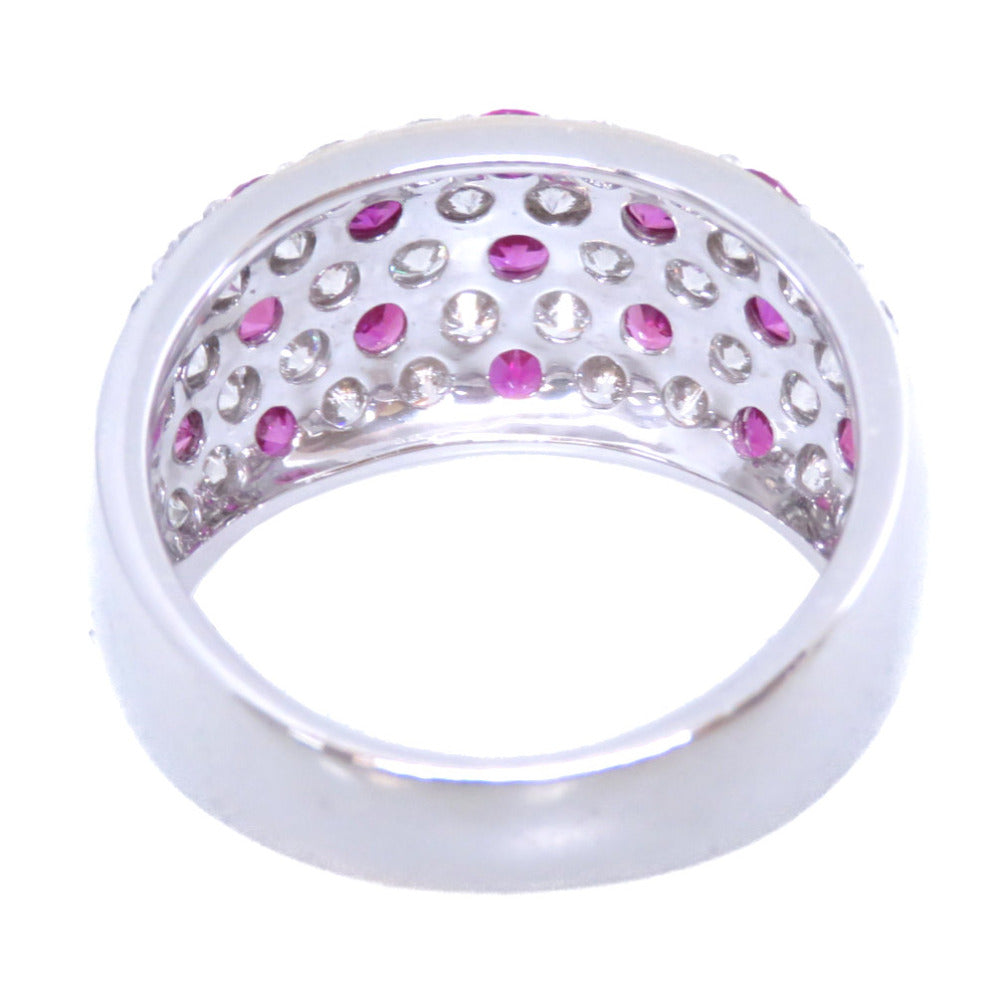 MIKIMOTO Ring Diamond, K18 White Gold, Ruby pink R0.94ct ,  D1.77ct ring Women Used Authentic