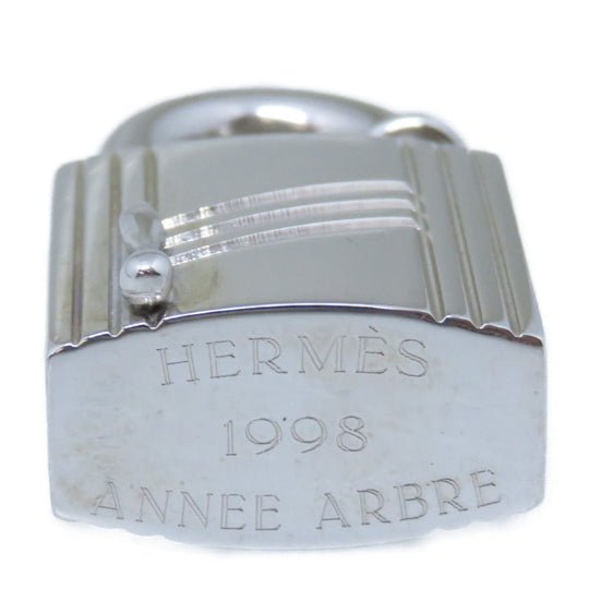 HERMES key ring metal Silver ANNEE ARBRE 1998 Sap Cadena Keychain Charm unisex(Unisex) Used Authentic