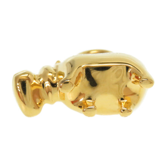 HERMES key ring metal gold ANNEE DES FLEUVES Hippopotamus Bag Charm Women Used Authentic