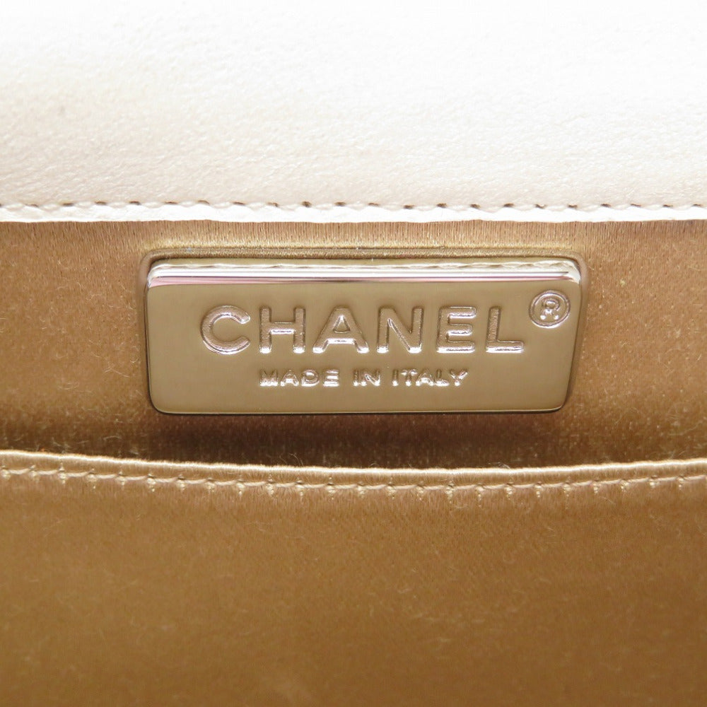 CHANEL Clutch bag Swarovski, Leather Silver rhinestone clutch bag Women Used Authentic
