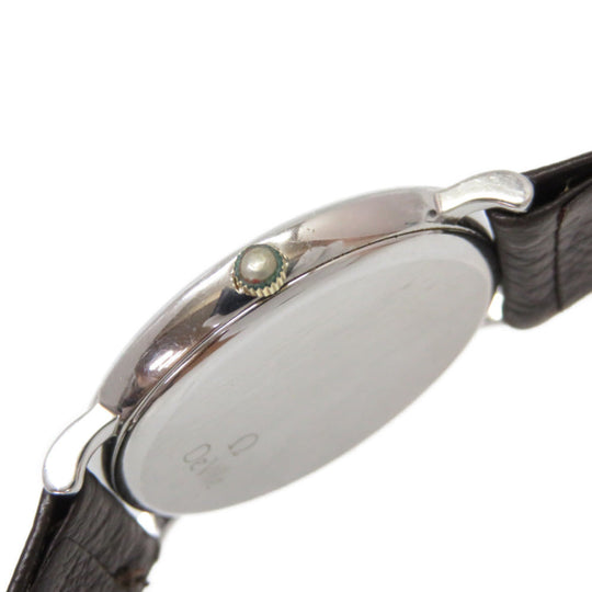 OMEGA Watches Quartz Stainless Steel , Leather gold Quartz Tapestry white dial mens Used Authentic