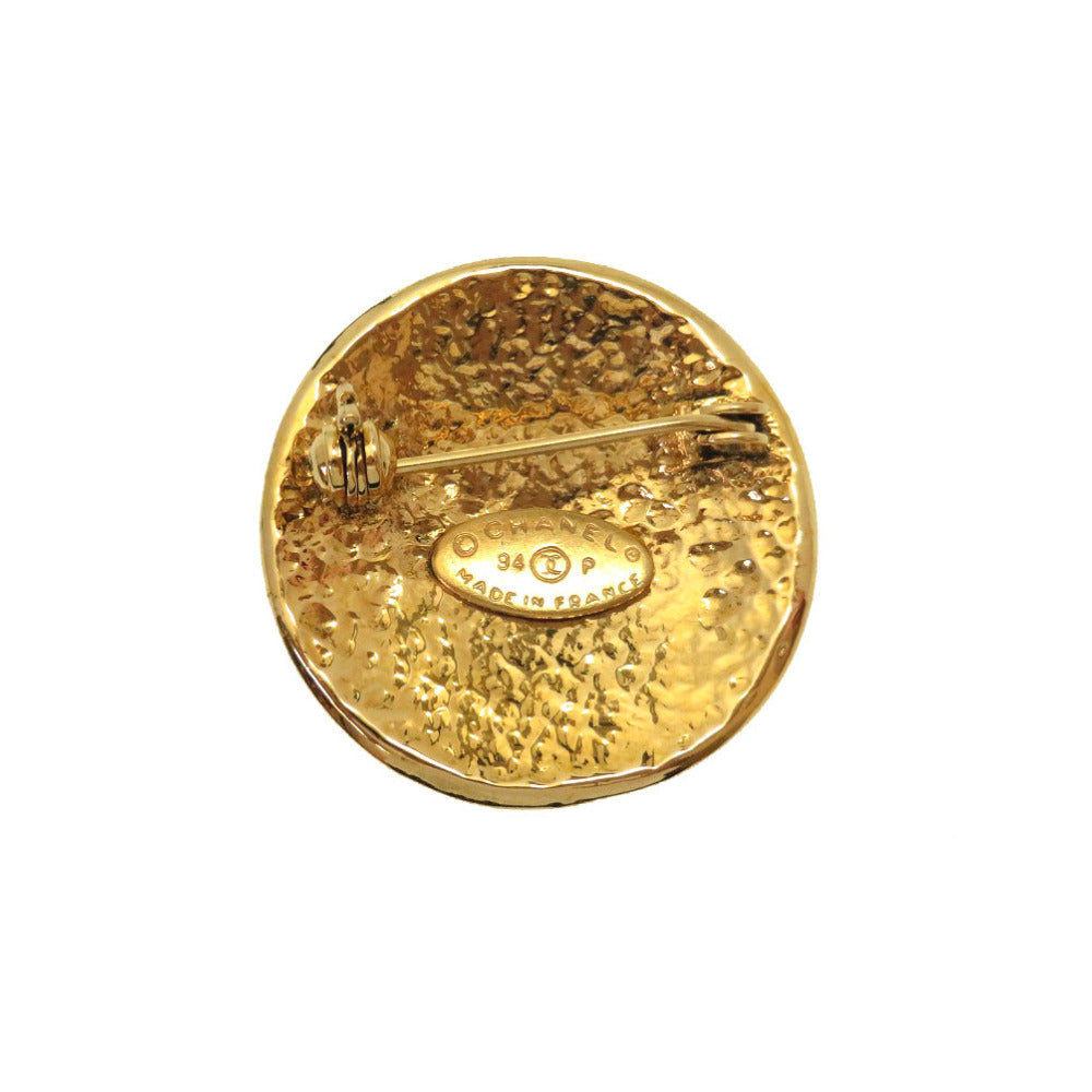 CHANEL Brooch metal gold COCO Mark vintage Women Used Authentic