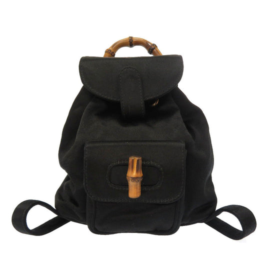 GUCCI Backpack 005 4781 0319 Bamboo black Women Used Authentic