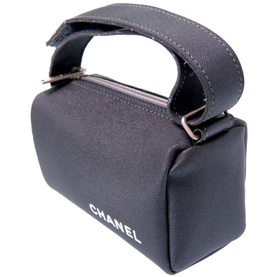 CHANEL Pouch Nylon gray vintage Nylon pouch Women Used Authentic