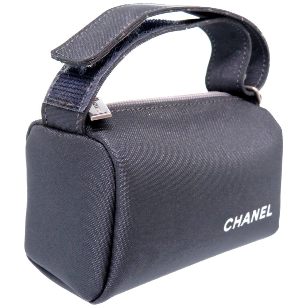 CHANEL Pouch Nylon gray vintage Nylon pouch Women Used Authentic