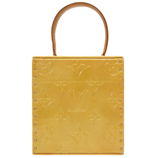 LOUIS VUITTON Handbag M91002 Monogram Vernis Lime yellow Vernis Bleecker Women Used Authentic