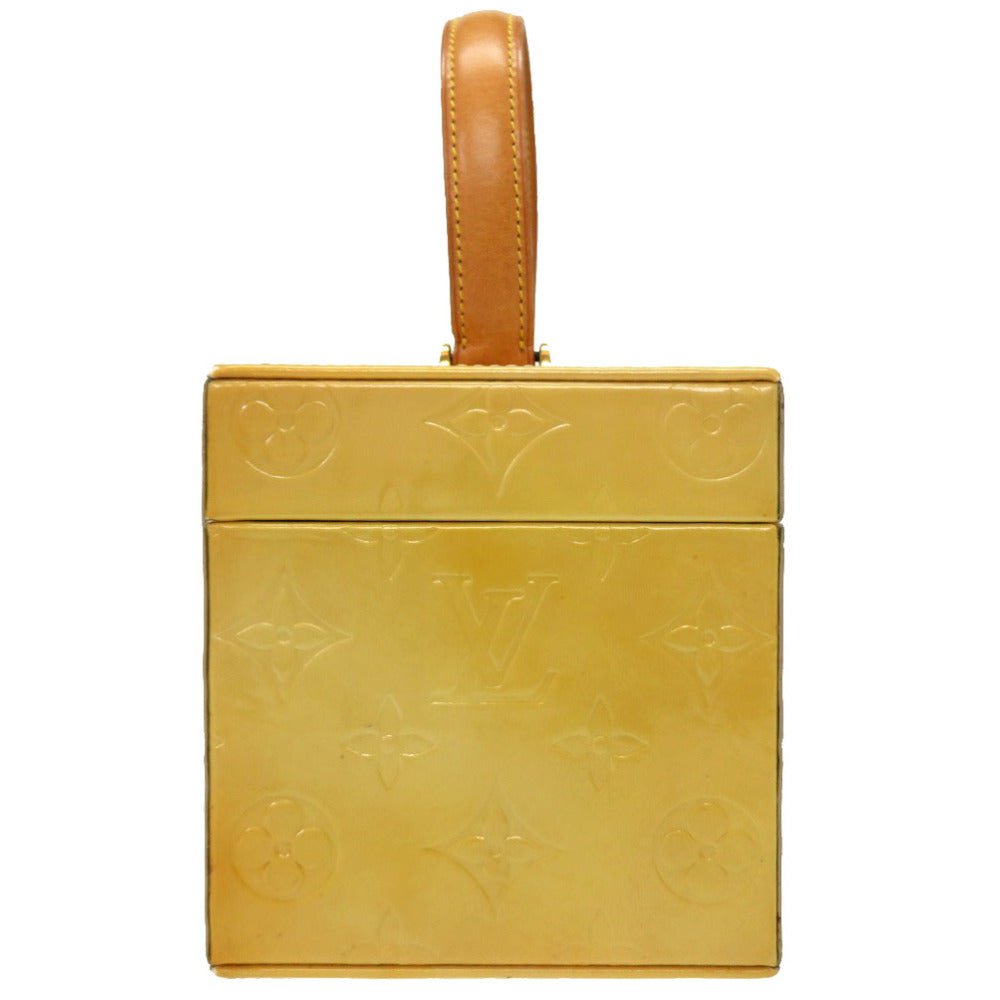 LOUIS VUITTON Handbag M91002 Monogram Vernis Lime yellow Vernis Bleecker Women Used Authentic
