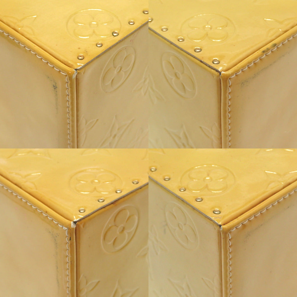 LOUIS VUITTON Handbag M91002 Monogram Vernis Lime yellow Vernis Bleecker Women Used Authentic
