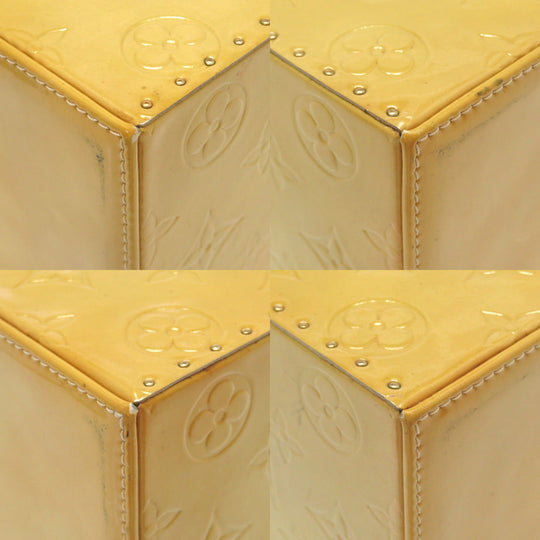 LOUIS VUITTON Handbag M91002 Monogram Vernis Lime yellow Vernis Bleecker Women Used Authentic