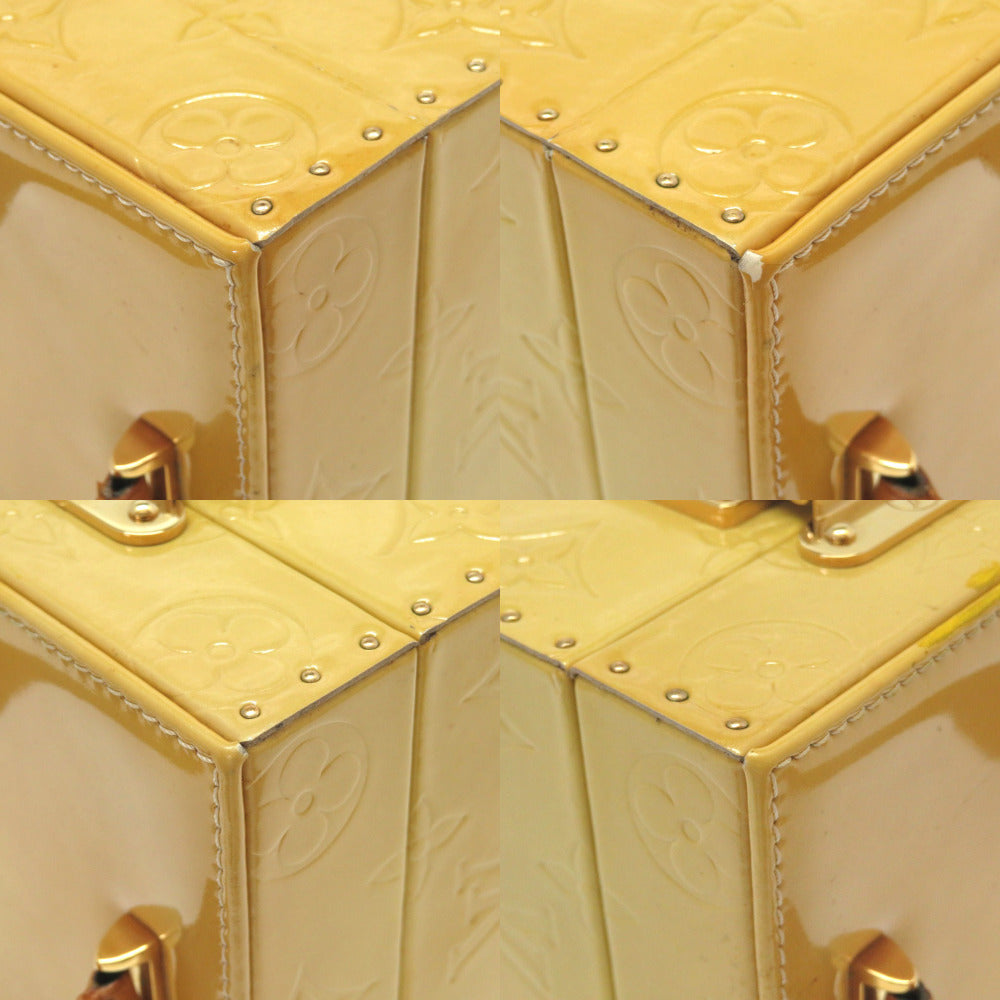 LOUIS VUITTON Handbag M91002 Monogram Vernis Lime yellow Vernis Bleecker Women Used Authentic
