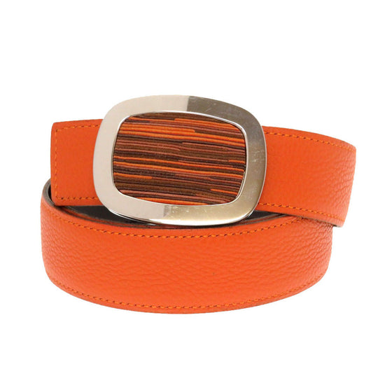 HERMES belt Vibrato Orange Women Used Authentic
