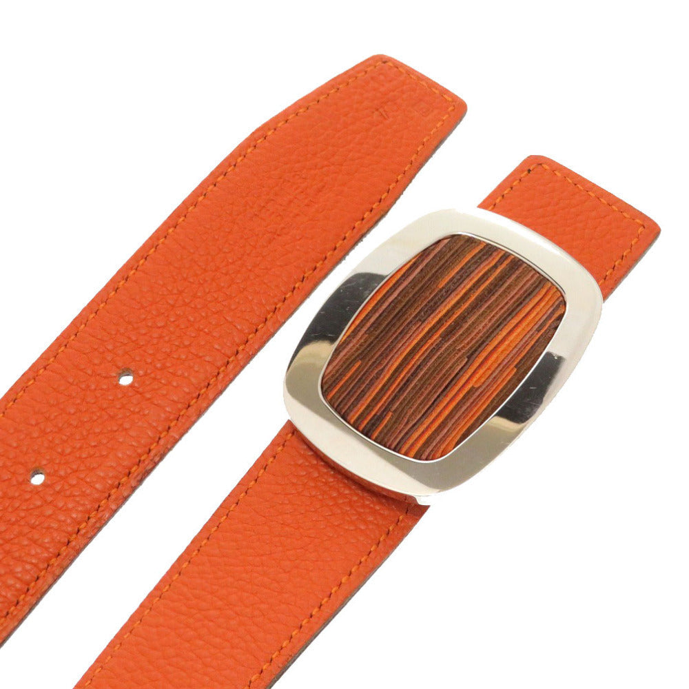 HERMES belt Vibrato Orange Women Used Authentic