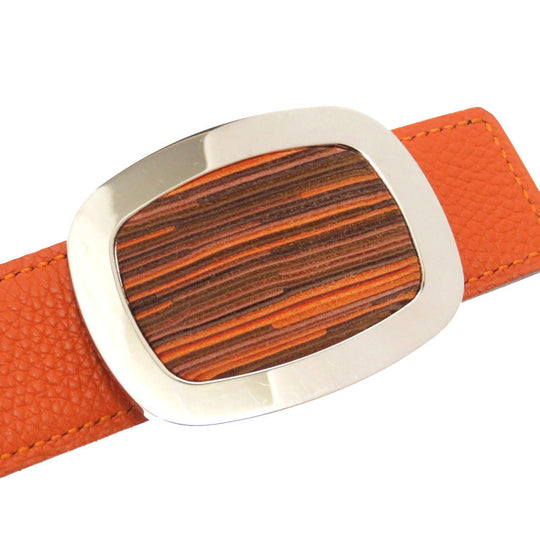 HERMES belt Vibrato Orange Women Used Authentic
