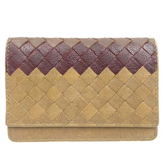 BOTTEGAVENETA Card Case leather Brown mens Used Authentic
