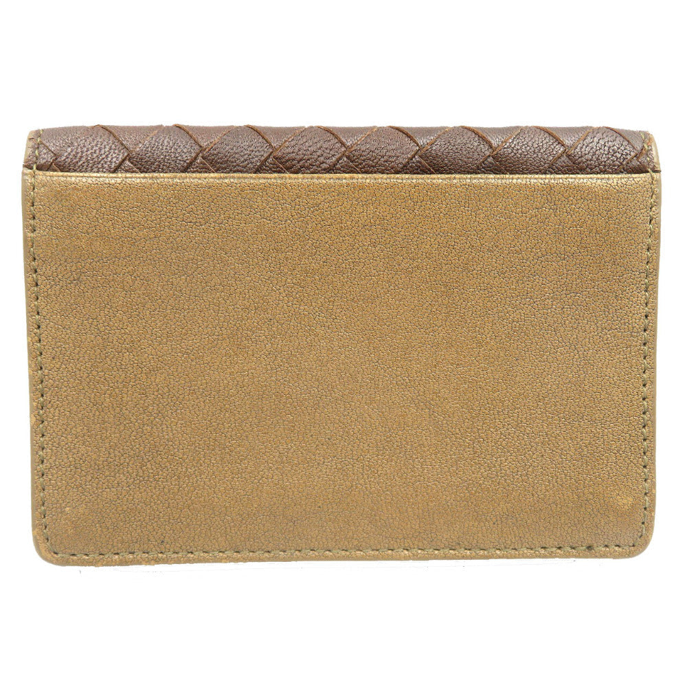 BOTTEGAVENETA Card Case leather Brown mens Used Authentic