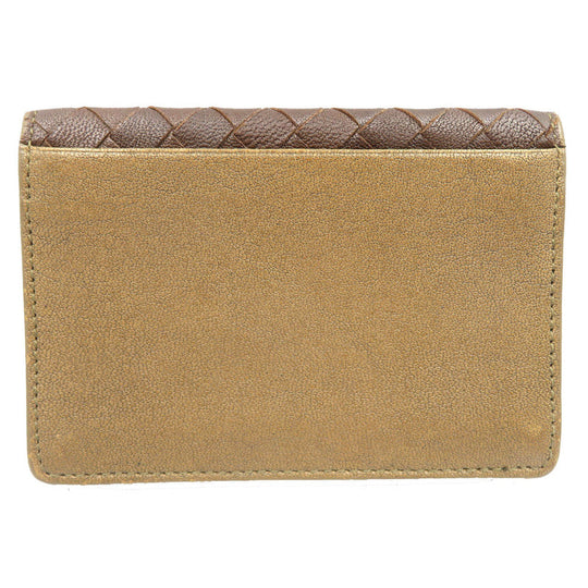 BOTTEGAVENETA Card Case leather Brown mens Used Authentic