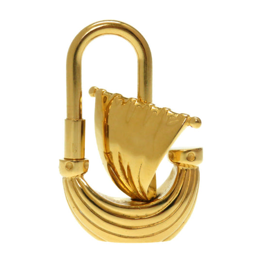 HERMES key ring metal gold Paris Air Paris Wind Sailing Ship Yacht Cadena Charm Women Used Authentic