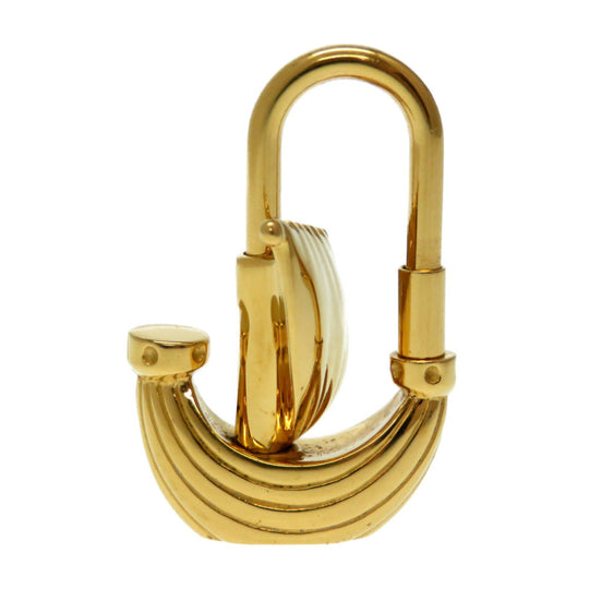 HERMES key ring metal gold Paris Air Paris Wind Sailing Ship Yacht Cadena Charm Women Used Authentic
