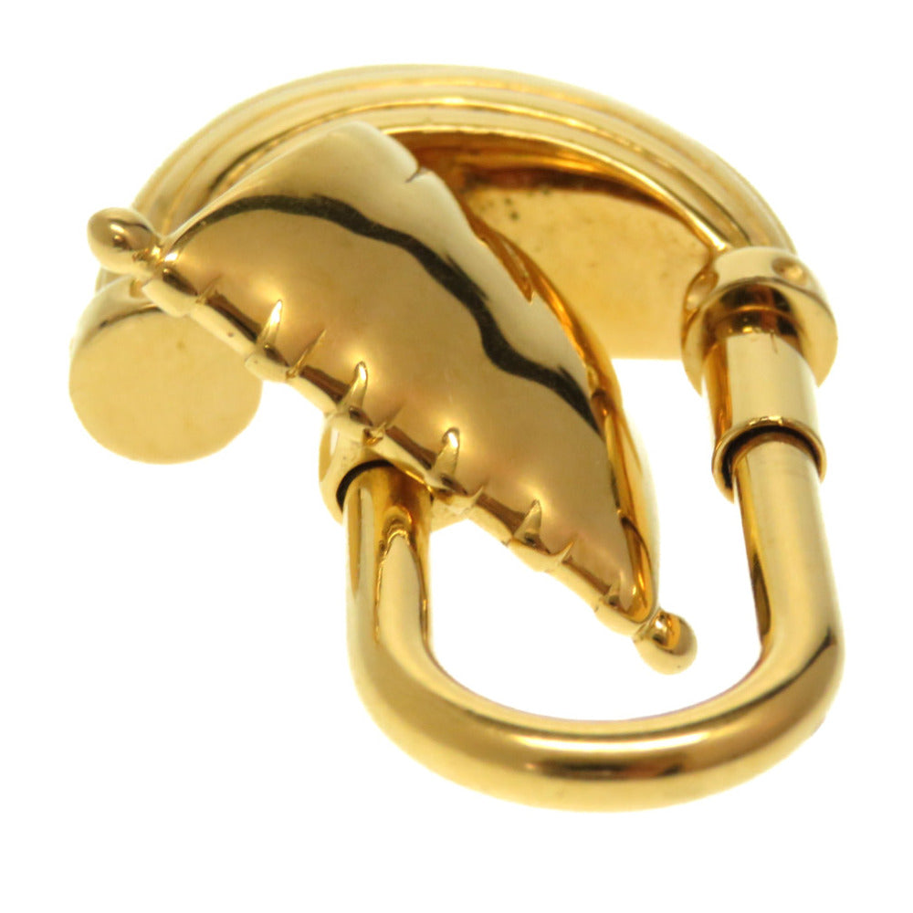 HERMES key ring metal gold Paris Air Paris Wind Sailing Ship Yacht Cadena Charm Women Used Authentic