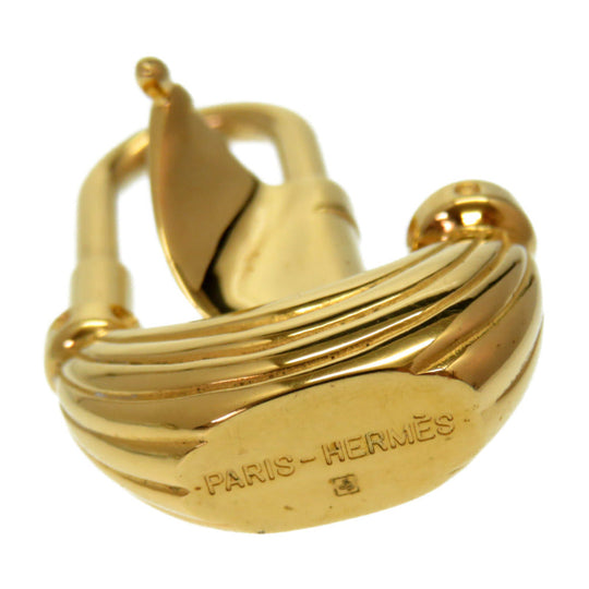 HERMES key ring metal gold Paris Air Paris Wind Sailing Ship Yacht Cadena Charm Women Used Authentic