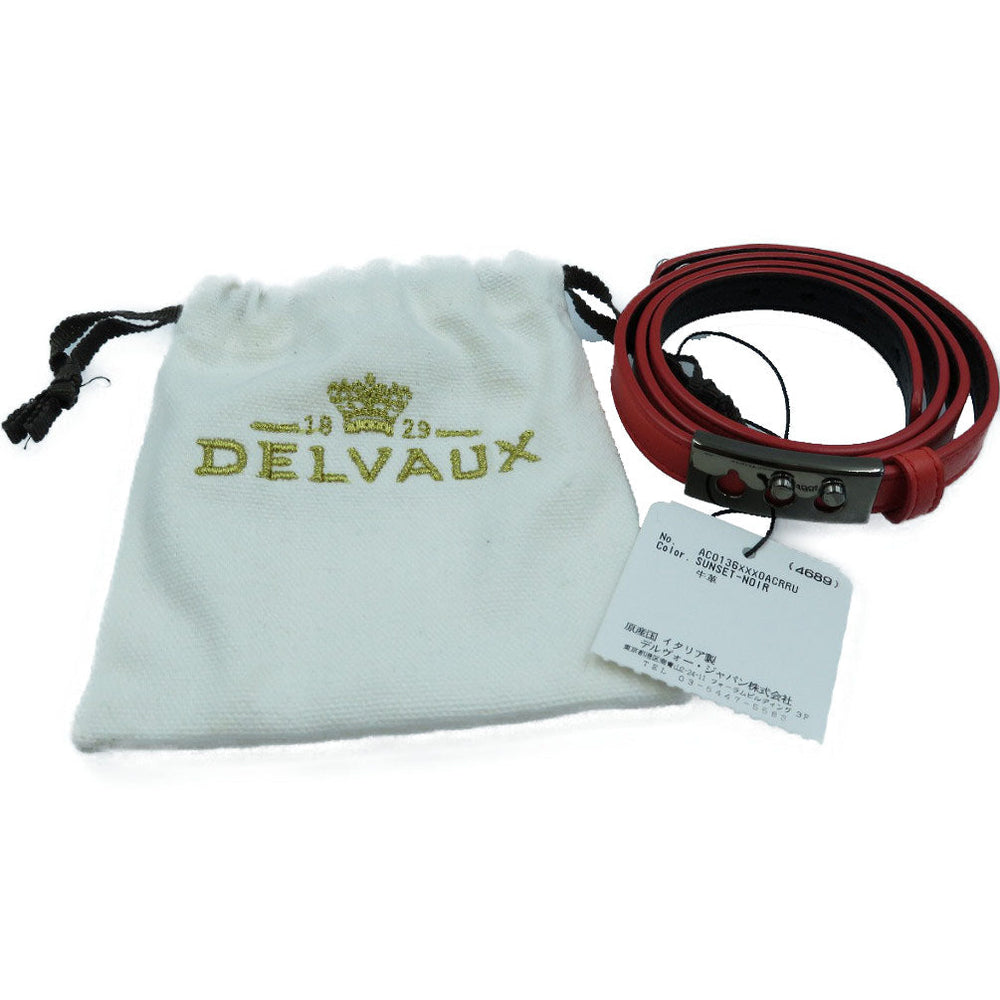 DELVAUX bracelet leather Red Tempate 3-row bracelet Women Used Authentic