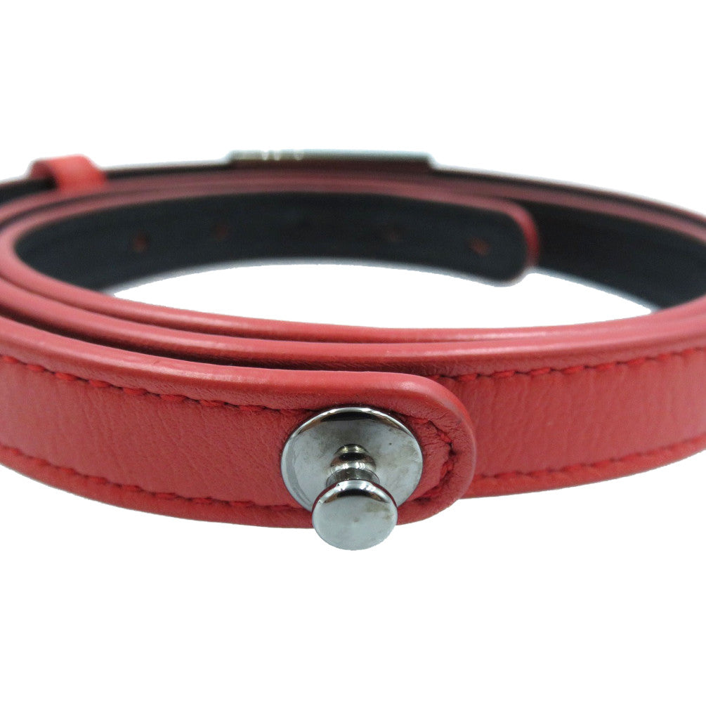 DELVAUX bracelet leather Red Tempate 3-row bracelet Women Used Authentic