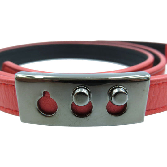 DELVAUX bracelet leather Red Tempate 3-row bracelet Women Used Authentic