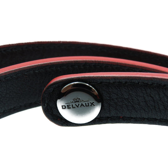 DELVAUX bracelet leather Red Tempate 3-row bracelet Women Used Authentic