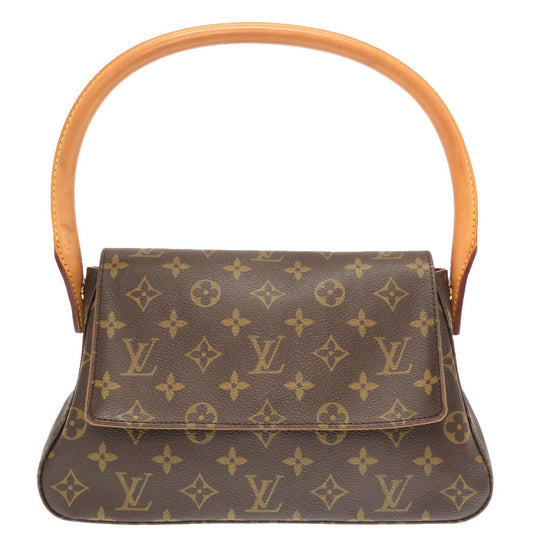 LOUIS VUITTON Handbag M51147 Monogram canvas Brown Monogram Mini Looping Women Used Authentic