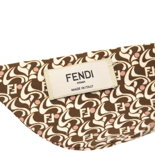 FENDI Other accessories Silk, Plastic Brown Zucca Pattern Hair Clip Women Used Authentic