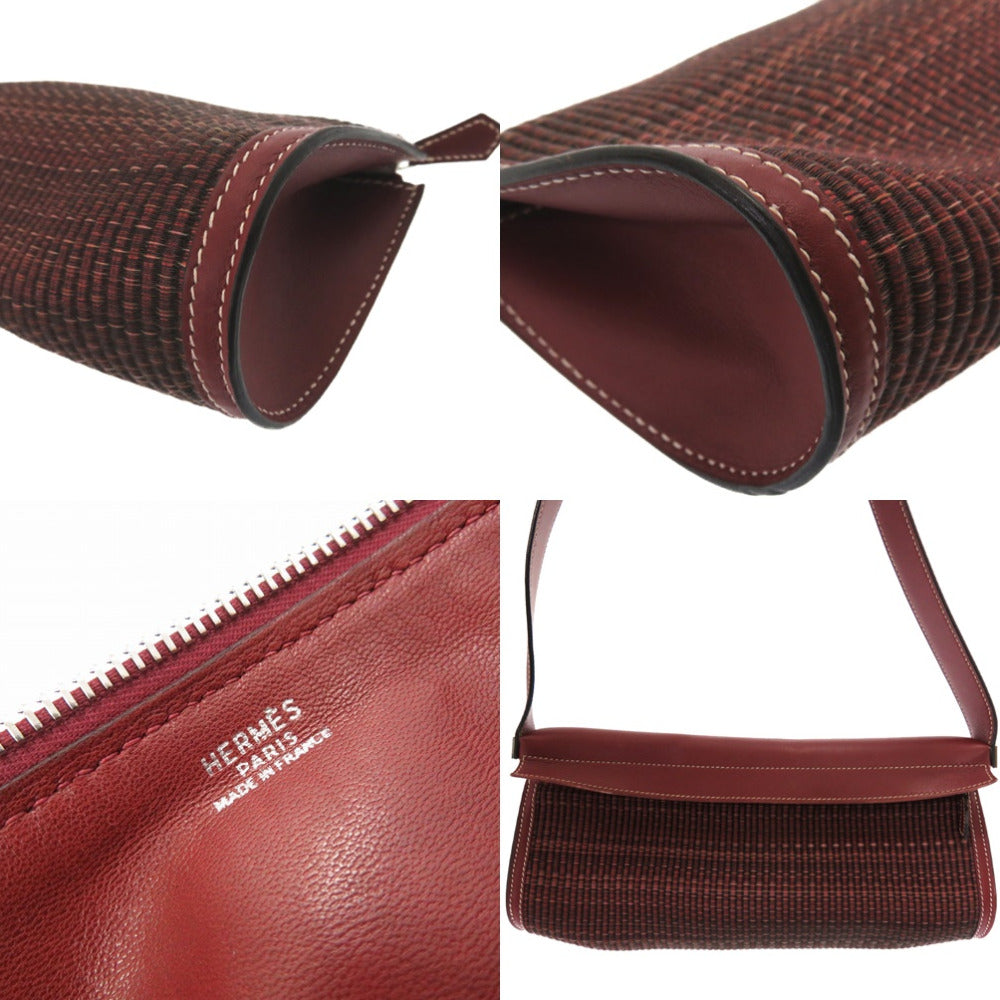 HERMES Shoulder Bag Buffle, Crinolan Rouge ash Yo bag Women Used Authentic