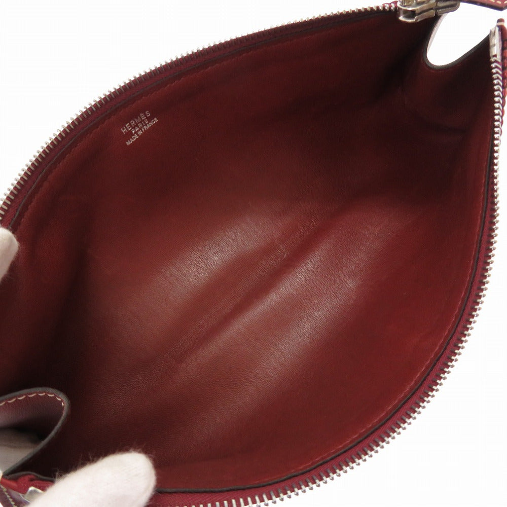 HERMES Shoulder Bag Buffle, Crinolan Rouge ash Yo bag Women Used Authentic