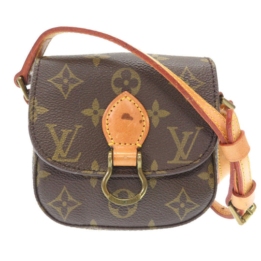 LOUIS VUITTON Shoulder Bag M51245 Monogram canvas Brown Monogram Mini-mini Saint-Cloud Women Used Authentic