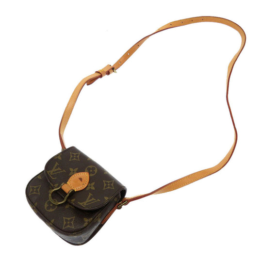 LOUIS VUITTON Shoulder Bag M51245 Monogram canvas Brown Monogram Mini-mini Saint-Cloud Women Used Authentic