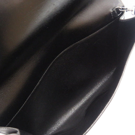 HERMES Clutch bag Box scarf black Kirius mens Used Authentic