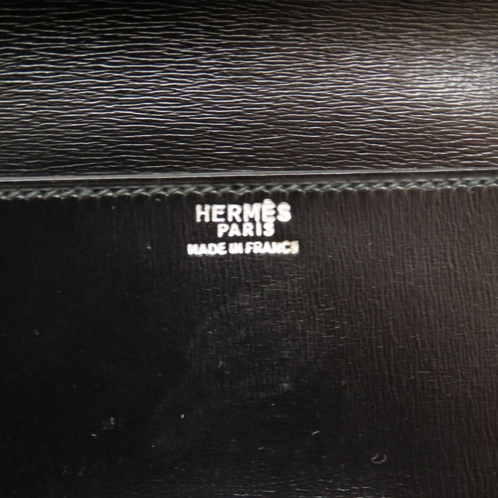 HERMES Clutch bag Box scarf black Kirius mens Used Authentic