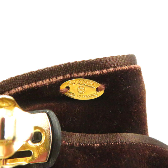 CHANEL Valletta Suede Brown COCO Mark Women Used Authentic