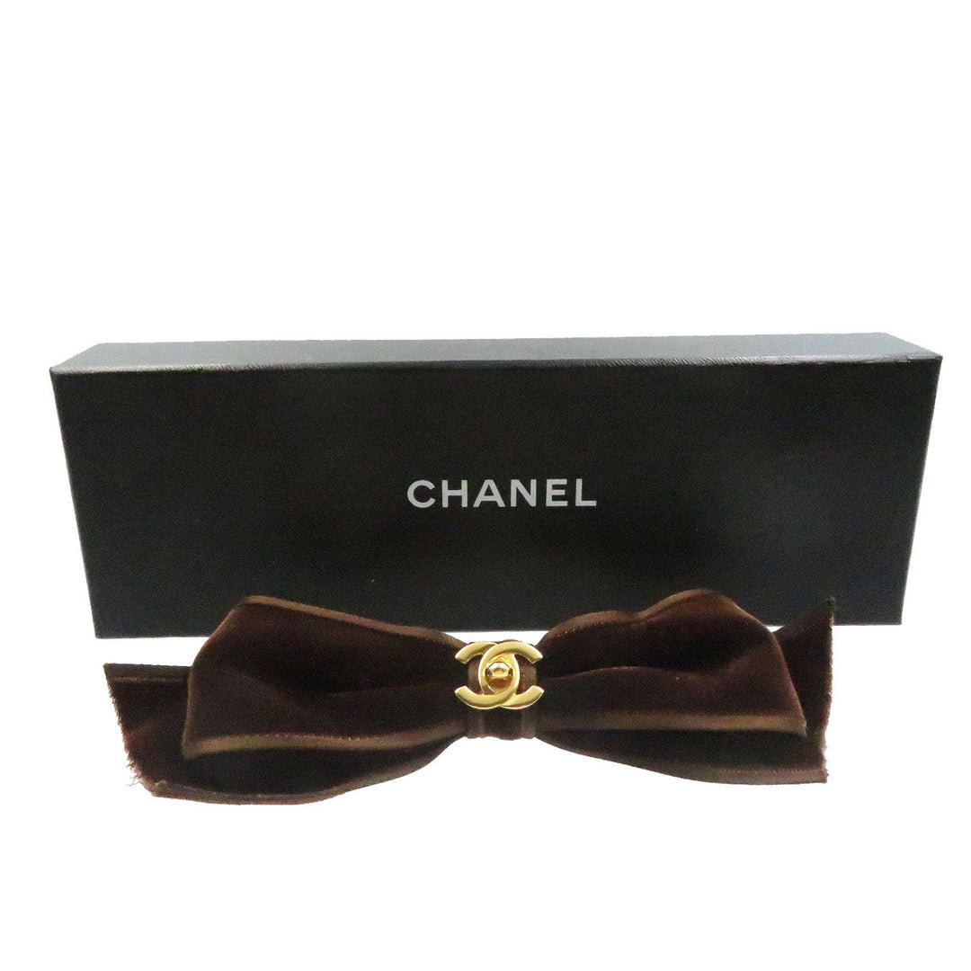 CHANEL Valletta Suede Brown COCO Mark Women Used Authentic
