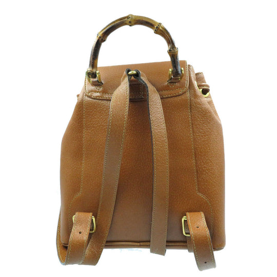 GUCCI Backpack 03 2265 0030 Leather, Bamboo Brown Bamboo Women Used Authentic