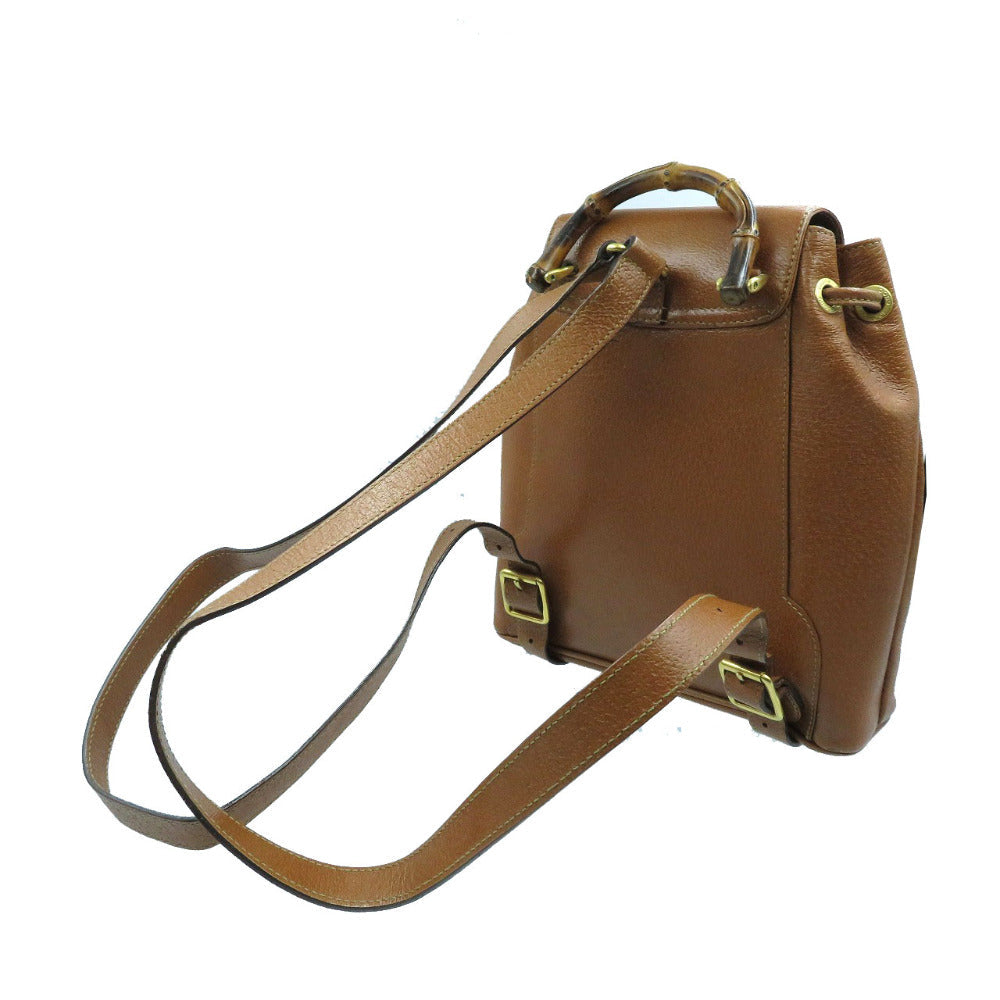 GUCCI Backpack 03 2265 0030 Leather, Bamboo Brown Bamboo Women Used Authentic