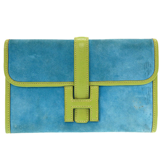 HERMES Clutch bag Doblis Anise green Jige mini unisex(Unisex) Used Authentic