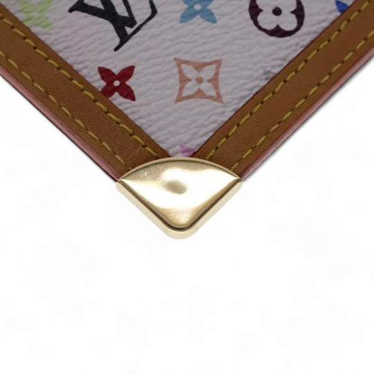 Louis Vuitton Monogram Multicolor Pochette Cles Coin Purse White Chain Wallet