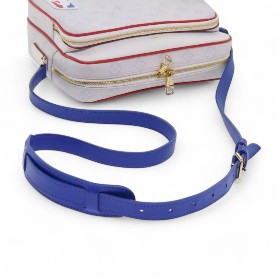 Louis Vuitton Monogram Nile PM Shoulder Bag NBA White Blue Strap Men's Bag