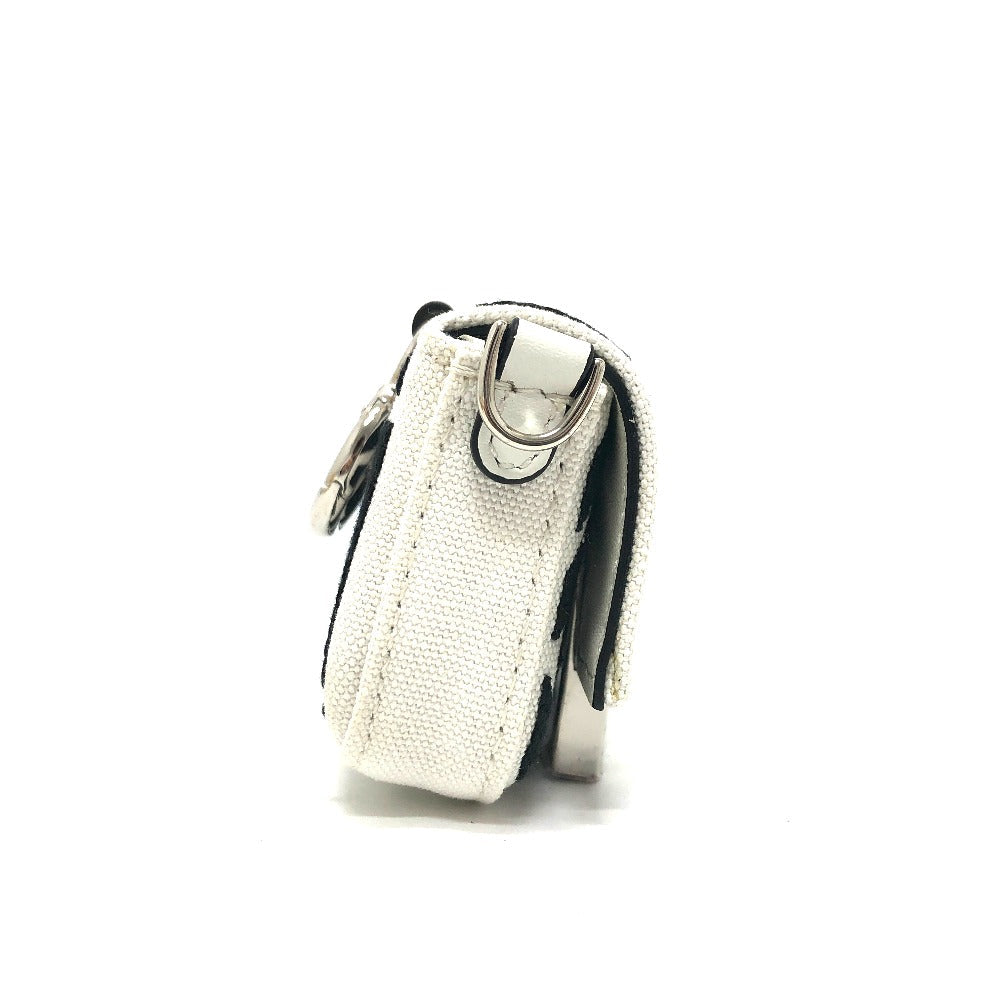 FENDI Shoulder Bag 7AS045 Canvas / leather white Zucca Nano Bucket