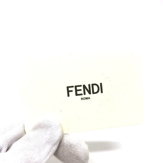 FENDI Shoulder Bag 7AS045 Canvas / leather white Zucca Nano Bucket