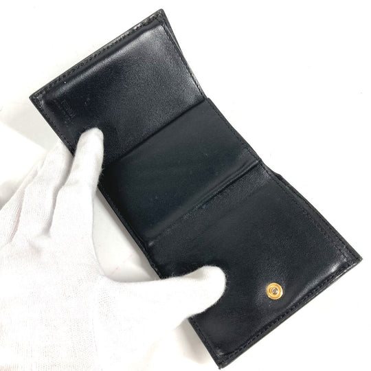 FENDI Trifold wallet 8M0395 leather black logo Women Used Authentic