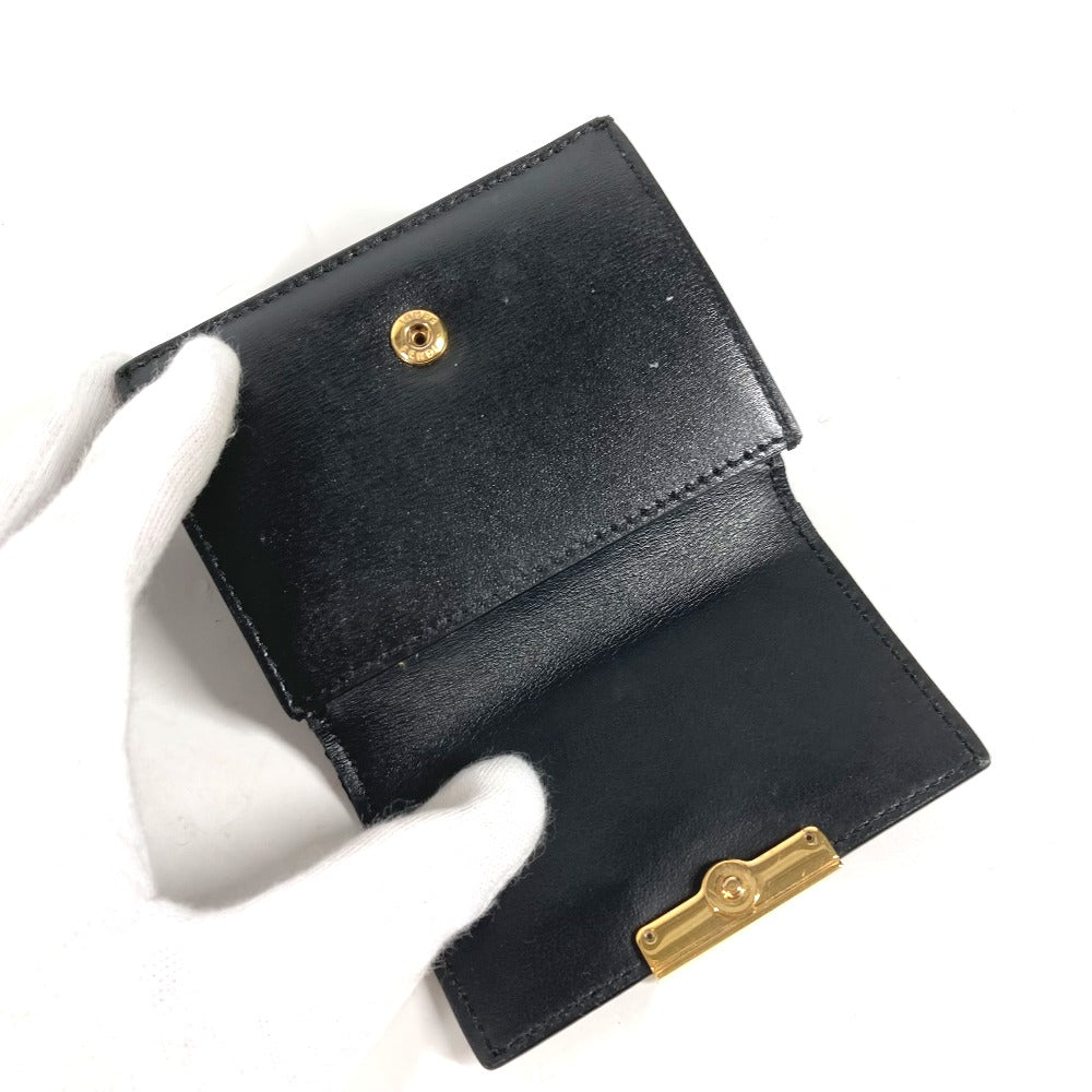 FENDI Trifold wallet 8M0395 leather black logo Women Used Authentic