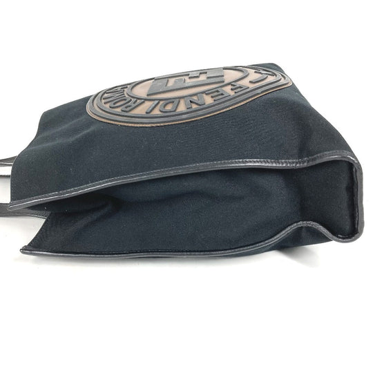 FENDI Tote Bag 7VA435 Canvas / leather black Vertical Shoulder Bag logo FF unisex(Unisex) Used Authentic